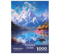 Lakes And Snowy Mountains Jigsaw Puzzles Puzzles for Adults Kids. 1000 Pieces Impossible Challenge Toy Educational Games Home Decoration for Adults& Kids Age 14 Years Up 38x26cm/1000pcs
