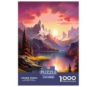 Lakes And Snowy Mountains Jigsaw Puzzles Puzzles for Adults Kids. 1000 Pieces Whimsical Challenge Toy Educational Games Home Decoration for Educational Games Gifts 38x26cm/1000pcs