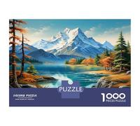 Lakes And Snowy Mountains Premium Cardboard Puzzles 1000 Pieces Snowy Lake View featuring Educational Game Decompression, Wall Decoration Gifts for Women And Men 52x38cm/1000pcs