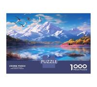 Lakes And Snowy Mountains Stress Relief & Travel Puzzle - 1000 Piece Jigsaw Thick Cardboard Birds & Snowy Lake Game for Relaxation And Journeys, An Ideal Puzzle for Adults 70x50cm/1000p