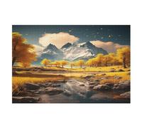 Lakes Wooden Puzzles for Adults,1000 Piece,Jigsaw Puzzle for Teens Brain Challenge （75×50cm）