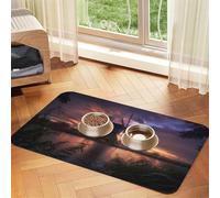 Lakeside At Sunset Print Pet Feeding Mat For Dogs & Cats Absorbent Waterproof Dog Food Mat Non-Slip Pet Bowl Placemat Quick Dry Floor Protector Leather Tablecloth