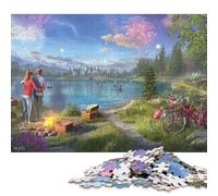 Lakeside BBQ Wooden Jigsaw Puzzles for Adults Fun 300 Piece Toy Intellectual Game Home Decoration Education Game Stress Relief Toy Premium & Durable 300pcs (40x28cm)