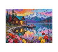 Lakeside Chalet Puzzles for Adults 500 Piece, Jigsaw Puzzles for Adults, Adult Challenging Game Creative Kits, Impossible Puzzle, Family Decoration Puzzle 20.5x15 in 500 PCS