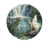 Lakeside Fairy Prints Round Mouse Pad 2 PCS,Non-Slip Rubber Base Mousepad Mouse Mat for Laptop Computer Office 7.9 x 7.9 Inch