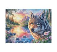 Lakeside Grey Wolf 500 Piece Jigsaw Puzzle for Adults Jigsaw Puzzle Enthusiast Gift Family Activity Colourful Challenging Design Home Wall Decor 500 PCS