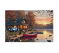 Lakeside House Autumn Unique Puzzles for Adults, 500 Piece Jigsaw Puzzles for Adults, Puzzle for Adults