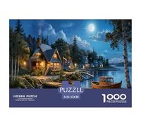 Lakeside Moonlit Night Jigsaw Puzzles for Adults Interesting Puzzle Game 1000 Jigsaws Educational Games Home Decoration Gifts 52x38cm/1000pcs