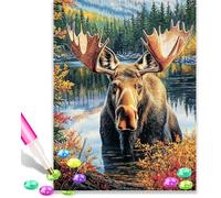 Lakeside Moose 5D Diamond Art Kits Adults 12x16 Inch Diamond Art Kit for Beginners, DIY Full Drill Diamond Painting Gem Art and Crafts, for Gift Home Wall Decor 10288