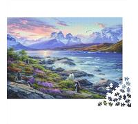 Lakeside Mountain View 1000 Piece Jigsaw Puzzle Paper for Adults Scenic Sunset Relaxation 70x50cm/1000pcs
