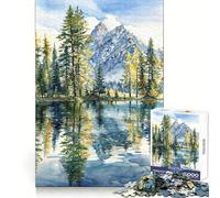 Lakeside Pines Jigsaw Puzzles for Adults 1000 Pieces Strong Logic Clear Color Fun Challenge Festive Gift (38x26cm)