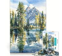 Lakeside Pines Jigsaw Puzzles for Adults 1000 Pieces Strong Logic Clear Color Fun Challenge Festive Gift (38x26cm)
