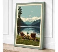 Lakeside Retreat Vintage Canvas Wall Art Print 18x12 Inch (46 x 30 cm)