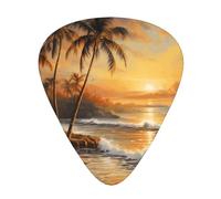 Lakeside sunset Printed pick set - 12 pieces, thin, medium and thick guitar picks, suitable for guitar, bass, electric guitar and ukulele