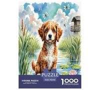 Lakeside Terrier 1000 Piece Jigsaw Puzzles Fun Challenging Modern Pet Dog Classic Educational Games Creativity & Gift Giving for Adults And Kids Age 70x50cm/1000pcs