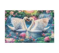 Lakeside White Swans 1000 Piece Jigsaw Puzzle for Adults Happy Time Lunch Break Activity Quick Escape No Duplicate Pieces for Busy Professionals 1000 PCS