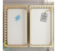 Lakhmaali 2 Pack Next to Me Crib Mattress Protector - 50x85cm Waterproof Terry Cotton - Soft, Breathable, Noiseless - 360° Elastic Fit for Newborn & Infant Cribs
