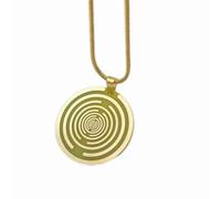 Lakhovsky MWO Disk Pendant Necklace 35mm/1.38inch Unisex Necklace Multi-wave Oscillator Tesla Coil Pendant Yellow Golden Copper With chain neckalce