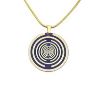 Lakhovsky MWO Disk Pendant Necklace 35mm/1.38inch Unisex Necklace Multi-wave Oscillator Tesla Coil Pendant Purple Golden Copper With chain neckalce