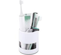 Lakifmo Toothbrush Holder, Ventilated Mould-Proof Toothbrush Caddy, Tough Small Toothbrush Pot Stand for Easy Bathroom Storage, White