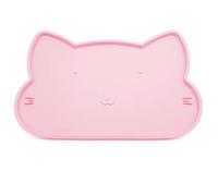 LAKIRA Cat Food Bowl Mat, Silicone Non-Slip Dog Food Mat, Waterproof Light Dog Feeding Mat for Food and Water, Keeps The Food and Water Off The Ground (Pink)