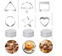 LAKIYING Korean Sugar Candy Making Tools, Multi-Shaped Sugar Cookie Cutter with Candy Tins and Copper Press Plate, Reusable Sugar Candy Making Tool for Party Squid-Game Cookie Set 18 PCS