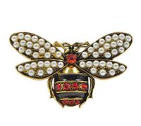 Lakke 2 Colors Choose and Pearl Bee Brooches Women fInsect Brooch Pin, enamel