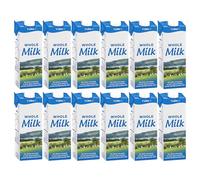 Lakkeland UHT Whole Milk 1 Litre - Pack of 12 | Long-Life Ambient Milk | High Protein, Creamy Flavour | Perfect for Home, Office, Cafés & Travel