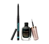 Lakme Eyeconic Kajal, Black, 0.35g with Insta Eye Liner, Black, 9ml