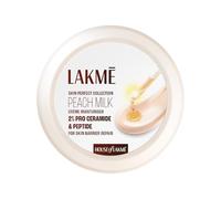 Lakme Peach Milk Soft Crème Moisturizer for Face 100 g|| Daily Lightweight Whipped Cream with Vitamin E for Soft|| Glowing Skin - Non Oily 24h Moisture.