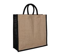 Lakmo Crafts® Jute Shopping Bag, Natural Colour, Padded Handles, 16 * 19 * 6 inches (XXL)