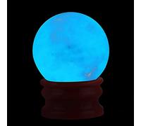 LAKOYA Night Light Blue Decorative Luminous Quartz Crystal Ball Lamp Glow in The Dark Stone Landscape Lamp Atmosphere Light