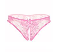 LAKOYA Women Thongs G-Strings, Sexy Slutty Plus Size Hollow Out Panties Underwear Lace EroticTransparent Panties Ladies Knickers (Pink, One Size)