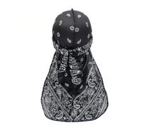 LAKPYN Durag Bandana for Men and Women, Polyester, Silky Durag Paisley Pattern, 360 Waves Hood with Long Tails and Wide Straps, Breathable Hip-Hop Style Night Cap (1 Piece)