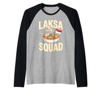 Laksa Squad Singapore Street Food Lovers Raglan Baseball Tee