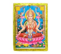Lakshmi Picture Frame for Home Temple - 6.5 x 4.8 Inch Vertical Decorative Photo Frame with Shiny Border | Traditional Hindu Goddess Wall Hanging for Puja Room, Living Room & Festive Gifting