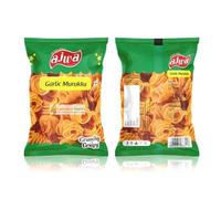 Lakshmi Stores - AJWA Garlic Murukku 150G - Crunchy South Indian Rice Flour Snack, Spicy Chakli Twist, Traditional Savoury Tea Time Nibbles