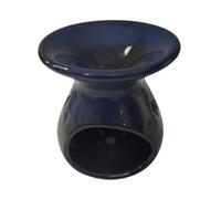 Lakshmi Stores - Ceramic Oil Burner for Pooja Dark Blue Aroma Diffuser Essential Oil Wax Melt Burner Decorative Fragrance Lamp Home Temple Meditation Aromatherapy Decor