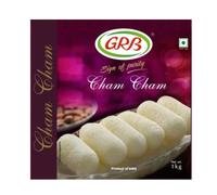 Lakshmi Stores - GRB Canned Cham Cham 1KG | Bengali Milk Sweet | Chom Chom Indian Dessert in Sugar Syrup | Ready to Eat Traditional Mithai | Festive Gift, Celebration, Party & Dessert