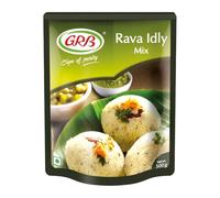 Lakshmi Stores - GRB Rava Idly Mix 500g Instant Semolina Breakfast Mix for Soft South Indian Steamed Rice Cakes Quick Vegetarian Meal Ready to Cook Easy Homemade Tiffin Food Batter Alternative