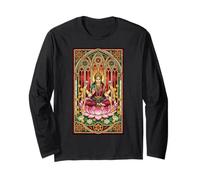 Lakshmi Wealth Goddess Stained Glass Hinduism Mythology Long Sleeve T-Shirt