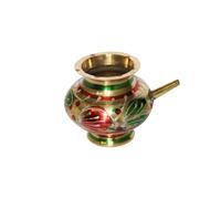 LAKSHMI'S EAGLE Brass Karva Pot Drinkware Pooja Kalash Copper Tumbler Karwa Chauth Gifts Hindu Ritual Puja Lota, Pot, Indian Goddess Temple Decor Water Pitcher Moscow Mule Mug Drinking Flask