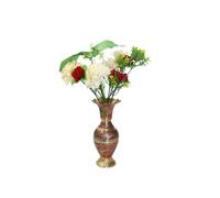 LAKSHMI'S EAGLE Brass Vase Flower Pot Decorative Showpiece Modern Geometric Decor Centerpieces Vases Decorative Multicolour Flower Vase For Home, Office Decoration