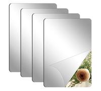 lakudayy 4 Pcs Self Adhesive Mirror, 20 x 30 cm Mirror Tiles, Acrylic Mirror, High Clear Removable for Wardrobe Doors, Frameless Flexible Tiles for Wall, Bathroom, Bedroom (30X20 cm)