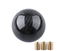 LAKUYRD Car Shift Knob Universal Carbon Fiber Car Circular Gear Shift Knob Round Ball Shape Shifter Handle Stick Head Lever at MT Black