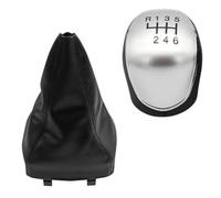 LAKUYRD Compatible with for Mondeo Mk4 IV 2007 2008 2009 2010 2011 2012 2013 2014 1pcs Car 5 6 Speed Manual Gear Shift Knob Gaiter Boot Cover Car Shift knob(Silver 6 Speed 2pcs)