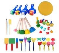 LAKYMIE 30pcs Foam Brush Set Sponge Paint Brushes with Handle, Multi Styles for Graffiti, DIY Crafts, Arts, Drawing, Watercolor Oil Stain Painting
