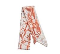 LAKYMIE Initial Letter Printed Satin Head Scarf - Silk Feeling Neck Scarf, Hair Wrap, Narrow Neckerchief, Handbag Handle Wrap, Lightweight Bandana for Women, Gift for Her (Alphabet L)