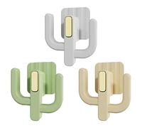 LAKYMIE Wall Mounted Shoe Rack Shoe Hanging Storage Shoe Storage Ideas Cactus Shape Self Adhesive Slipper Rack for Bathroom Kitchen Living Room RV Door Cabinet Pack of 3