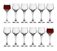 LAV 12x Clear 80ml Lal Sherry Glasses - Small Port Brandy Vodka Liqueur Dessert Wine Drinking Shot Glass Set with Stem